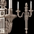 Louis XVI Noir et Argent Wall Light 3D model small image 1