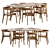 Title: Walnut Dining Set Ren Carola 3D model small image 1