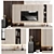Modern Wood & Stone TV Wall 3D model small image 1