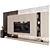 Modern Wood & Stone TV Wall 3D model small image 2