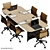 Modern Office Table Set 3D model small image 1