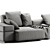 Modern Brick Lane 2-Seater Sofa 3D model small image 4