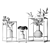 Glass Vase Branches, Decorative Bouquet 3D model small image 2