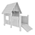 Kids Wooden Playhouse with Terrace 3D model small image 2