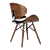Modern Vegan Leather Side Chair 3D model small image 2