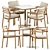 Elegant Ukiyo Armchair & Briscola Table 3D model small image 1