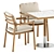Elegant Ukiyo Armchair & Briscola Table 3D model small image 2