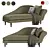 Luxurious Velvet Sofa with Décor 3D model small image 1