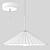 Gold Pleated Fabric Pendant Light 3D model small image 3