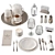 Elegant Restaurant Tableware Set 3D model small image 2