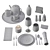 Elegant Restaurant Tableware Set 3D model small image 7