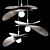 Chrome Metal Pendant Light Trio 3D model small image 3