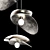 Chrome Metal Pendant Light Trio 3D model small image 6