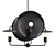 Sleek Modern Orbit Chandelier 3D model small image 1