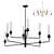 Marble and Brass Chandelier Fixture 3D model small image 4