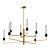 Marble and Brass Chandelier Fixture 3D model small image 6