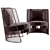 Modern Luxury Armchair Set "Joelle 3D model small image 2