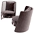 Modern Luxury Armchair Set "Joelle 3D model small image 3