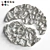 Garnet Folds Fabric Relief Sculpture 3D model small image 3