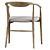 Turin Chair Gray Cognac 3D model small image 4