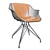 British Design Wire Dining Chair: Stylish & Sturdy 3D model small image 1