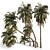 Coconut Palm Trees Set 3D model small image 6