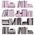 Monochrome Book Set Furniture Accessory 3D model small image 5