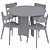 Modern Dining Set: Marnay Table & Ami Chair 3D model small image 6
