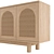 Oak and Rattan Arched Buffet 3D model small image 2
