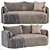 Modern Comfort Offset Sofa 3D model small image 3