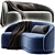 Modern Navy Slope Sofa 2017 3D model small image 2