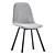 Comfort Metal Frame Dining Chair 3D model small image 4