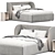 Luxury Velvet Silver Bed 2015 3D model small image 3