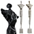 Stone Metal Abstract Human Sculpture 3D model small image 1