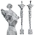 Stone Metal Abstract Human Sculpture 3D model small image 5