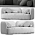 Georgina White Boucle Fabric Sofa 3D model small image 5