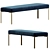 Elegant Montage Navy Velvet Bench 3D model small image 1