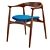 Timeless Korsu Walnut Chair 3D model small image 2