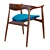 Timeless Korsu Walnut Chair 3D model small image 3