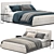 Sleek Modern Bed Set 3D model small image 2