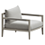 Rustic Washed Brown Outdoor Chair 3D model small image 3