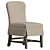 Ticking Stripe Dining Chair 3D model small image 1