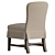 Ticking Stripe Dining Chair 3D model small image 3