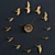 Swallow X Gilded Clock: Elegant Timepiece 3D model small image 1