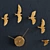 Swallow X Gilded Clock: Elegant Timepiece 3D model small image 2