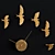 Swallow X Gilded Clock: Elegant Timepiece 3D model small image 5
