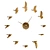 Swallow X Gilded Clock: Elegant Timepiece 3D model small image 6