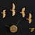 Swallow X Gilded Clock: Elegant Timepiece 3D model small image 7