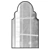 Arcus Black Metal Arched Mirror 3D model small image 2