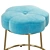 Velvet Flower Vanity Stool 3D model small image 3